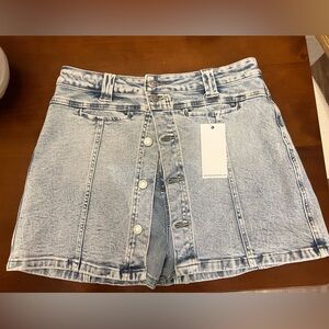 Annie Wear Stretch Denim Wrap Mini Skort